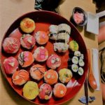 tuna and salmon sushi