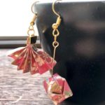 Origami fan and paper ballon earrings