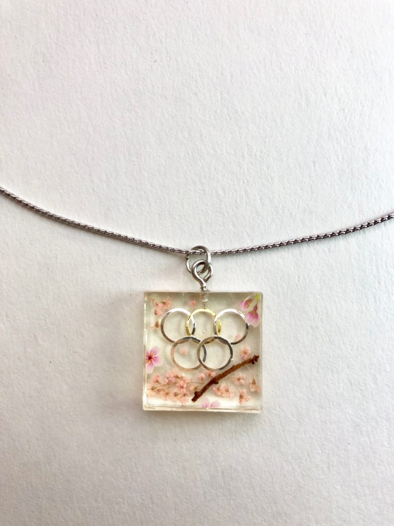 2020 Tokyo Olympic silver necklace