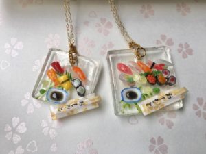 miniature 3D sushi necklace