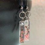 Japanese style Sakura cherry blossoms crystal stick earrings