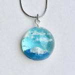 Crystal dome 3D Japanese Summer sky necklace