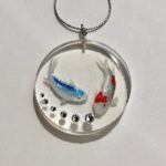 3D painting Koi fish necklace