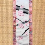 Kimono silk ZEN Sakura cherry blossom Kakejiku wall decoration