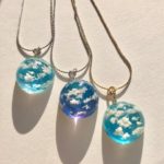 Crystal dome 3D sky and cloud necklace