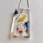 3D ZEN style painting Koi fish necklace