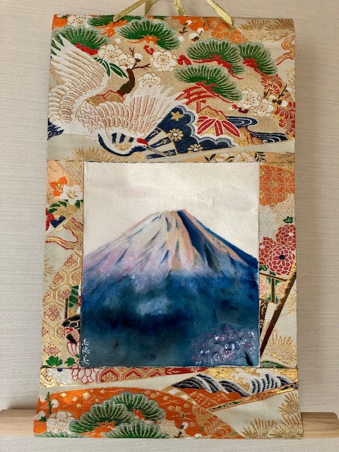 Japanese painting hanging scroll Mt. Fuji Kakejiku art