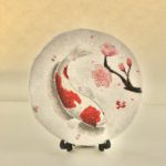 Japanese painting ceramic decorative plate