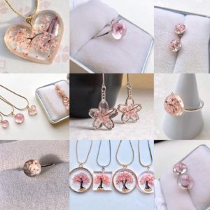 Our Sakura cherry blossoms jewelry series