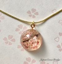 Amazing crystal Sakura cherry blossoms middle necklace