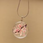 Amazing crystal Sakura cherry blossoms necklace