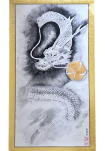 RYUJIN dragon Suibokuga painting Kakejiku hanging scroll