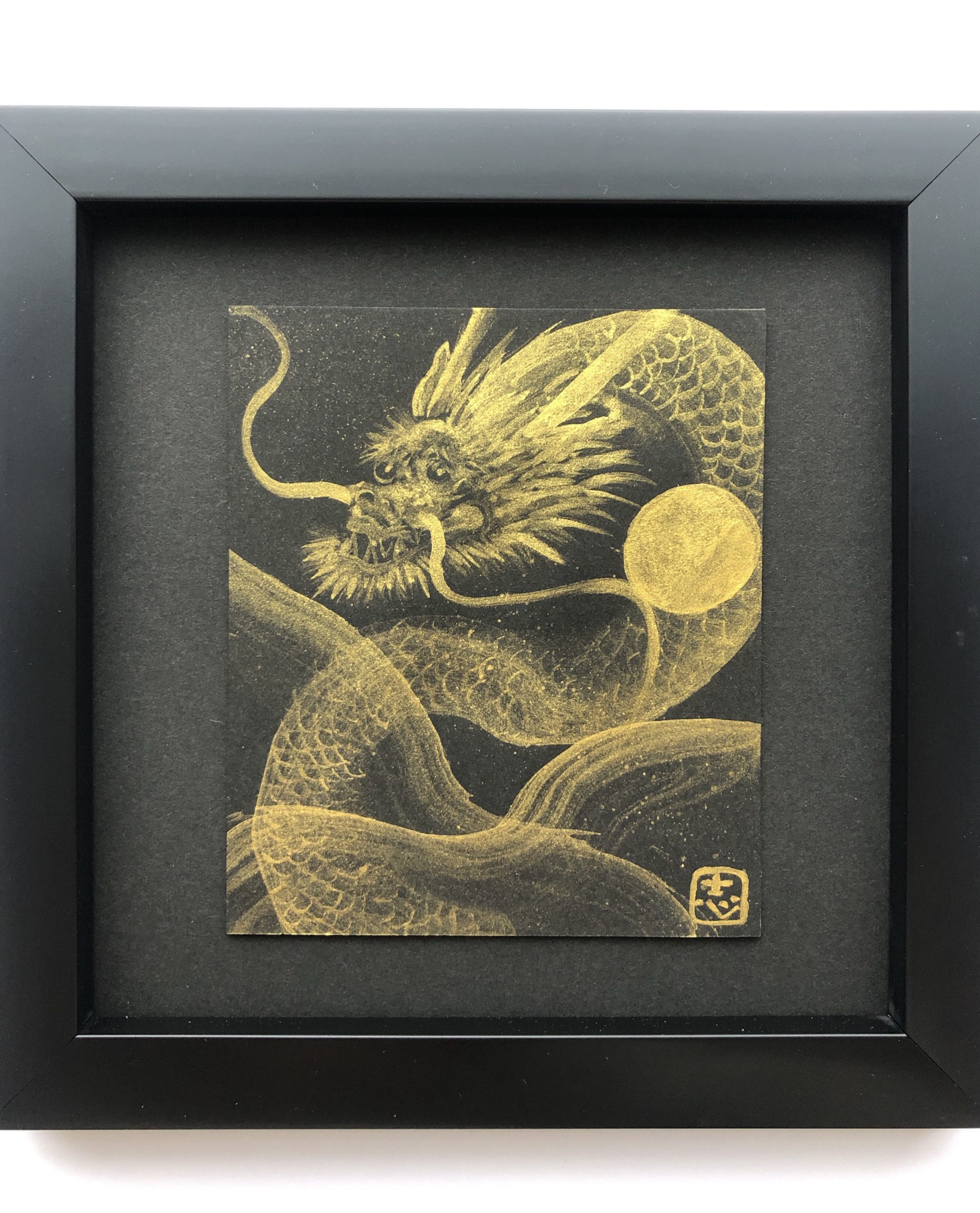 Gold RYUJIN dragon painting art