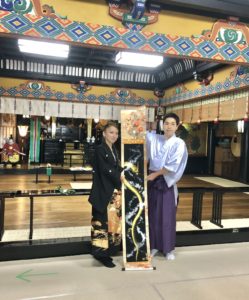 Dedication of my Ryu Kakejiku to Niigata Oryu shrine 