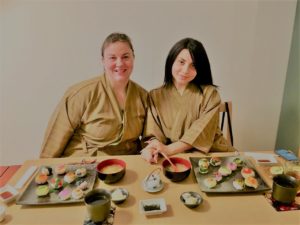 guests with sushi