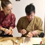 Nigiri sushi making