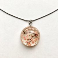 Amazing Sakura cherry flower necklace
