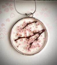 Japanese style 3D Sakura necklace