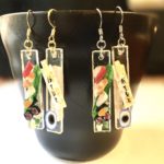 Miniature Japanese food Sushi set dangling earrings