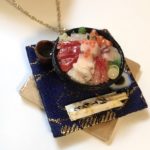 Miniature Japanese food Kaisendon necklace