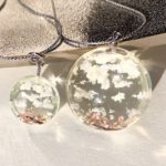Crystal glass 3D Japanese Spring sky necklace