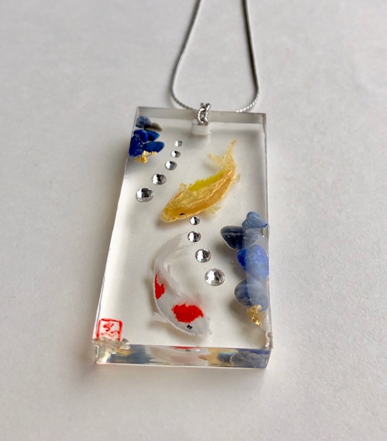 Our 3D painting Koi fish necklace