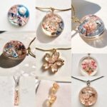 crystal 3D Sakura cherry blossoms Mt Fuji jewelry