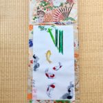 Gorgeous Kimono Obi belt Japanese painting Kakejiku hanging scroll Koi fish and bamboo