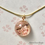 Amazing crystal Sakura cherry blossoms middle necklace