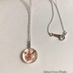 Dainty crystal Sakura sterling silver necklace