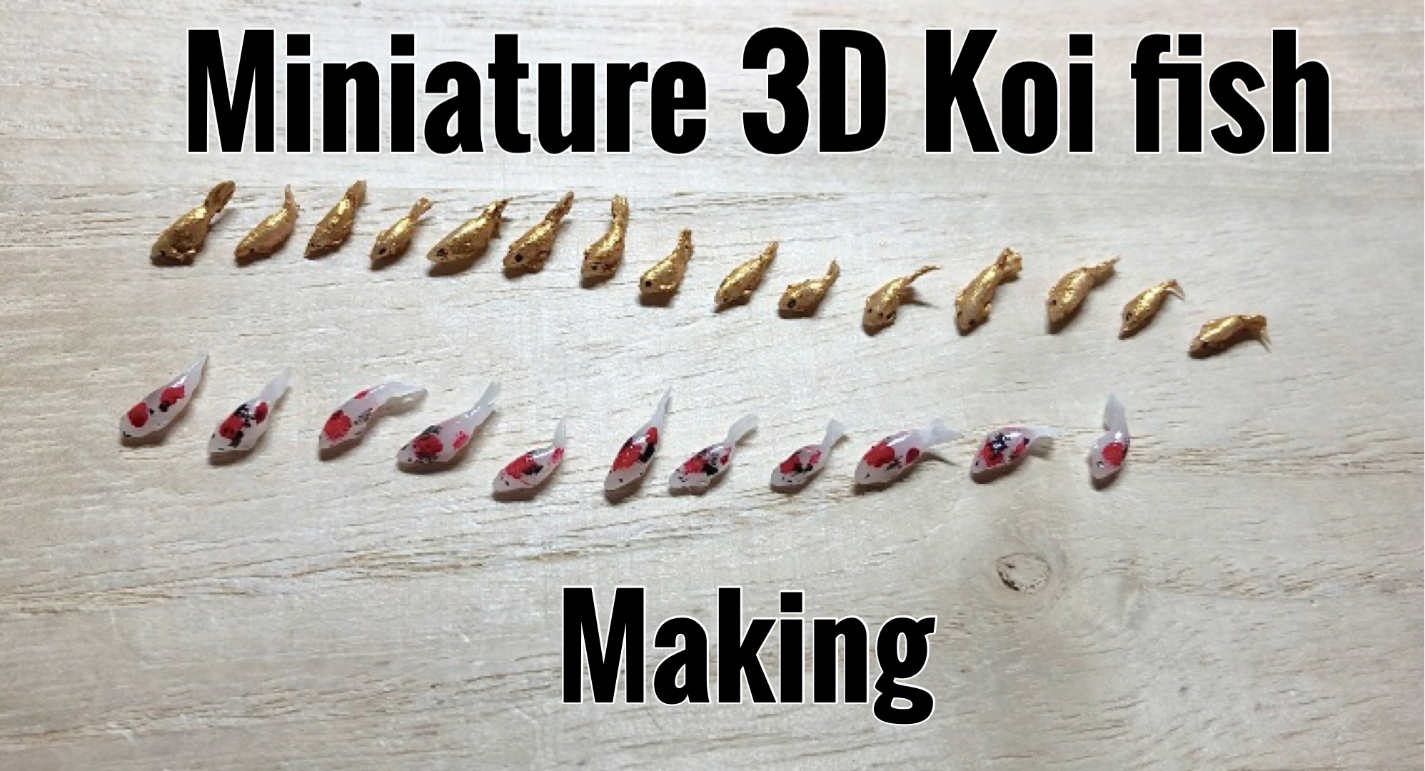 Miniature 3D koi fish Japanese world